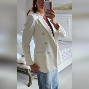 Reiss Slightly Oversized Ivory Blazer, 6